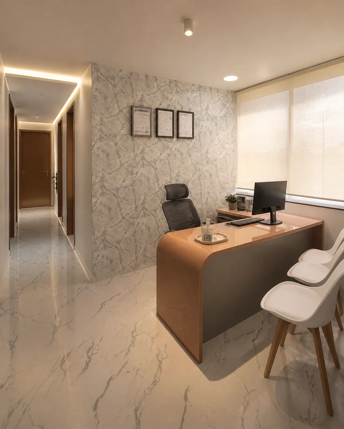 Refined Dermaplast consultation and reception interior