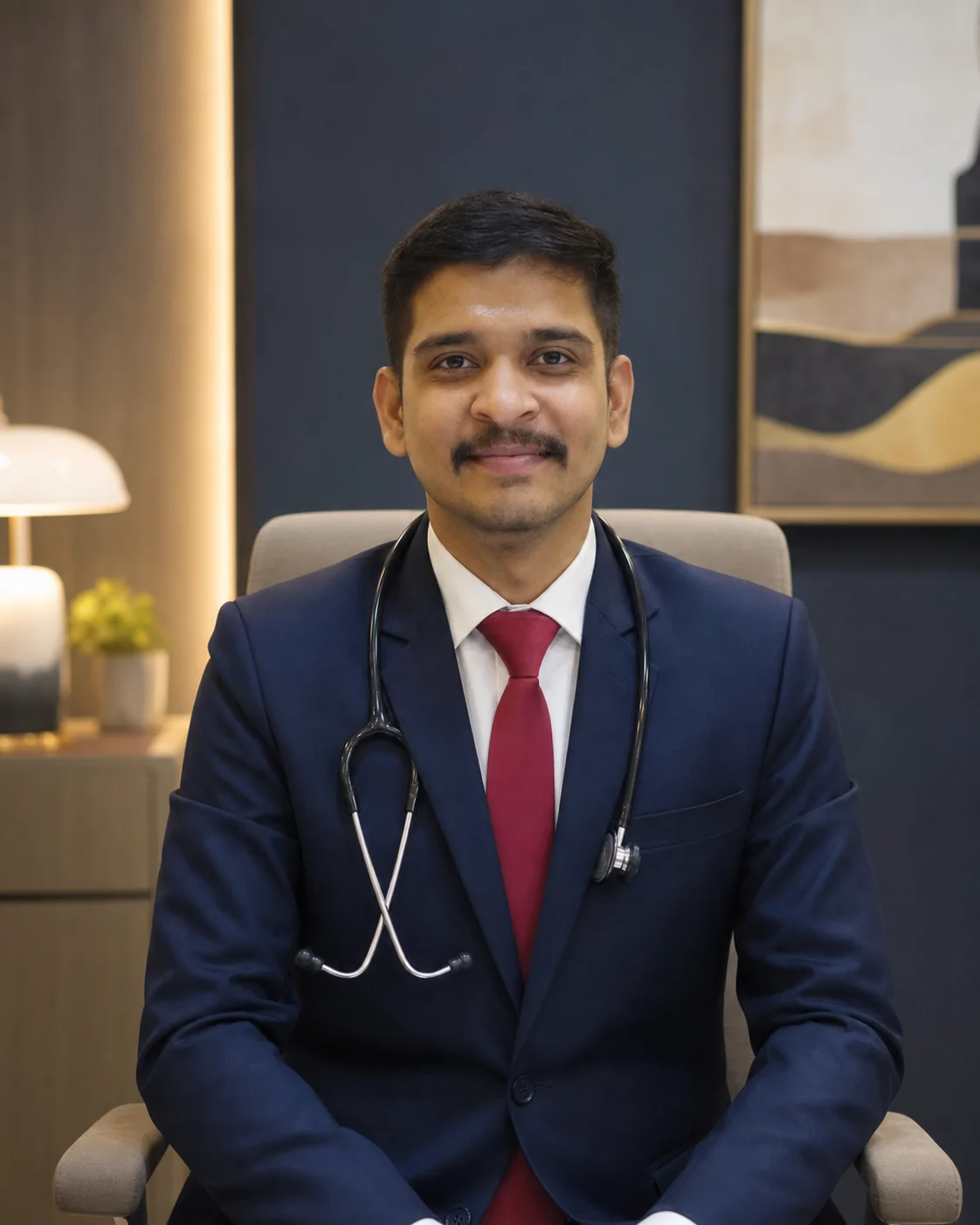 Dr. Saurabh in a centred formal clinic portrait