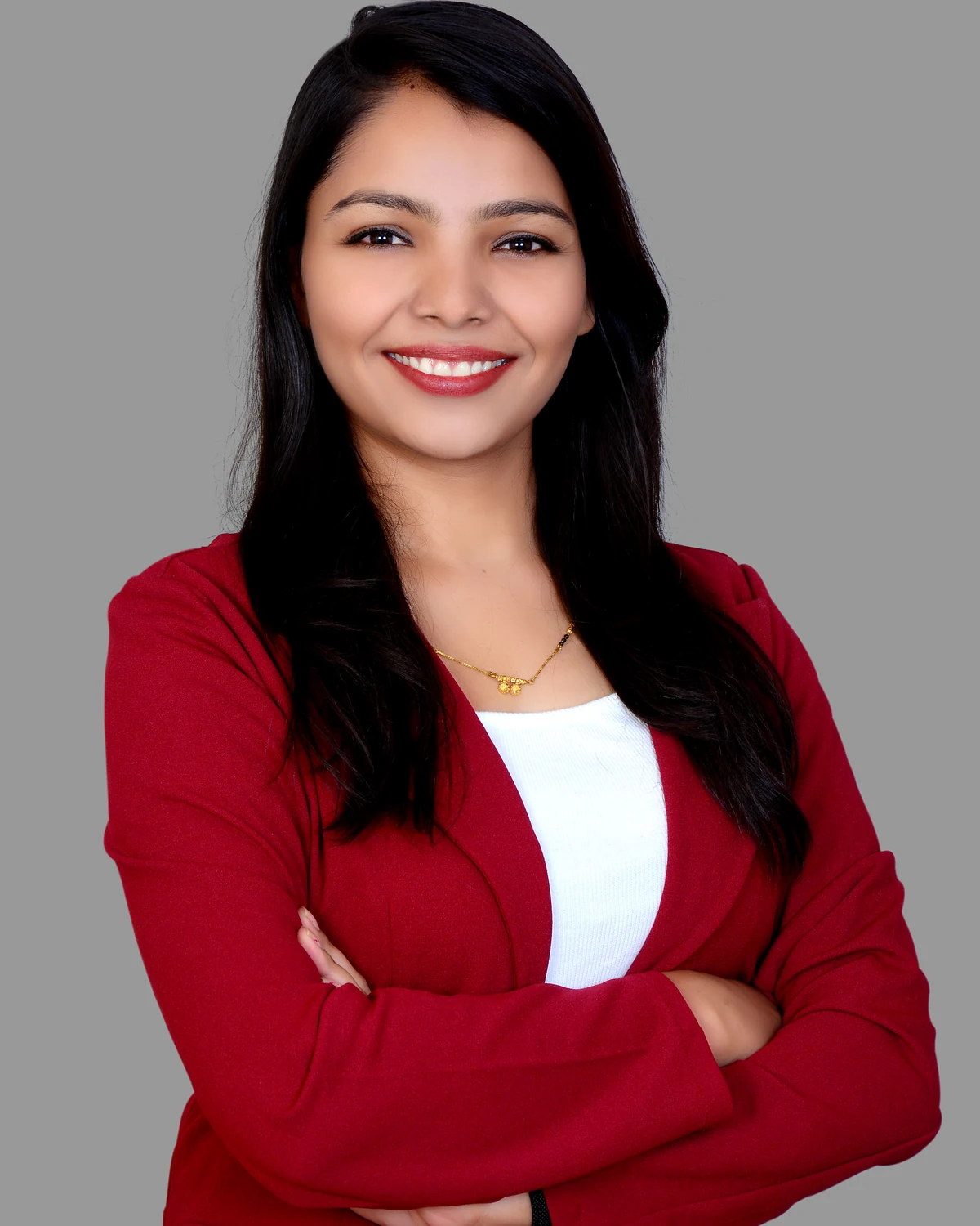 Dr. Rajshree in a formal studio portrait